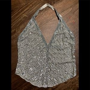 Sequin halter